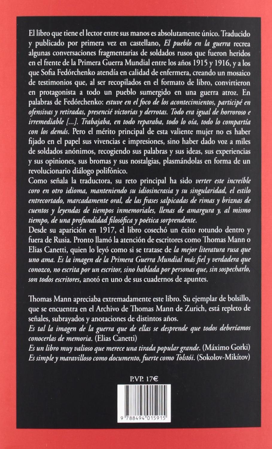 PUEBLO EN LA GUERRA,EL TESTIMONIOS DE SOLDADOS EN EL FRENTE