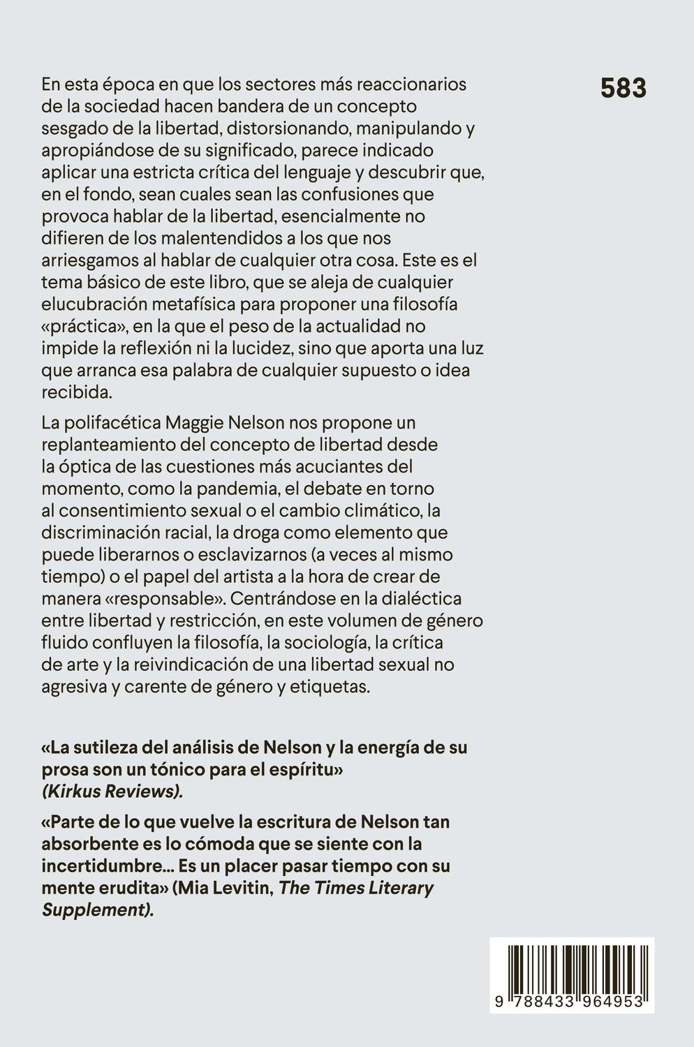 Sobre la Libertad. Cuatro Cantos de Restricción y Cuidados