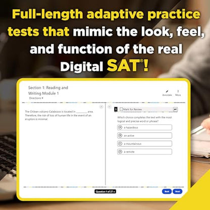 Princeton Review Digital SAT Premium Prep, 2025: (2 in Book + 3 Adaptive Tests Online)